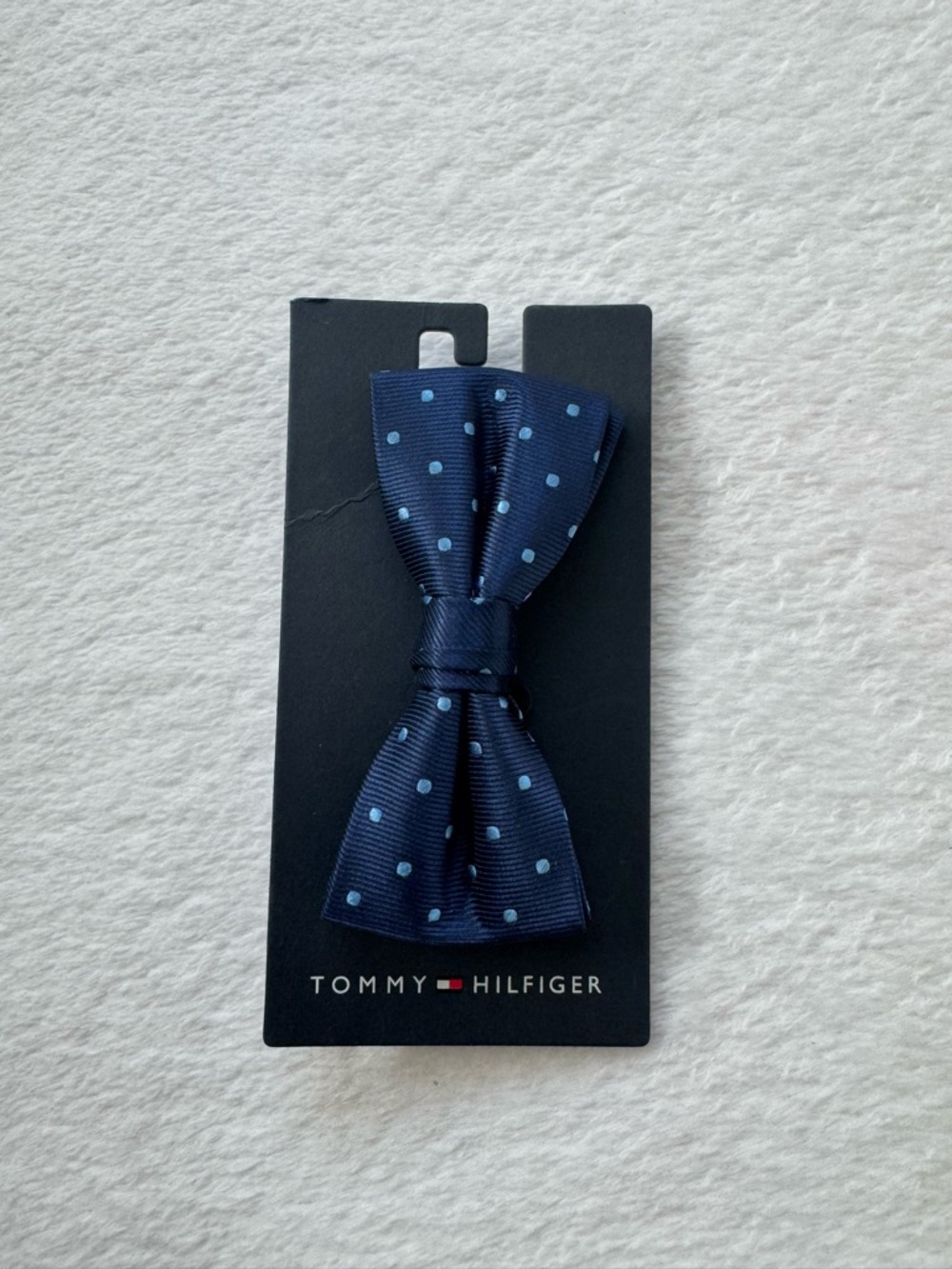 Tommy Hilfiger Navy Bow Tie with Light Blue Polka Dots